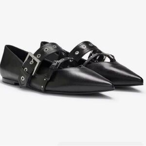 HUGO Black Women's Strap Flats